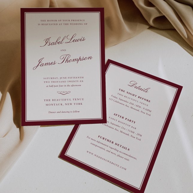 Elegância Atemporal Convite de Casamento Completo (Criador carregado)
