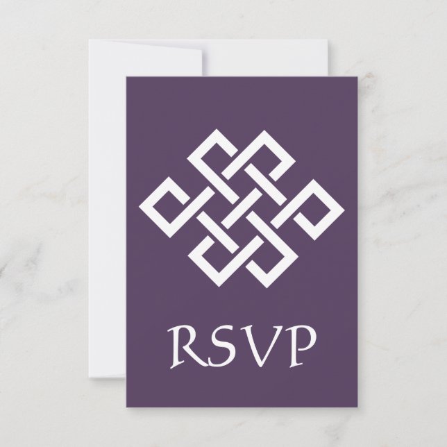 Elegância Chinesa na Placa RSVP Roxa (Frente)