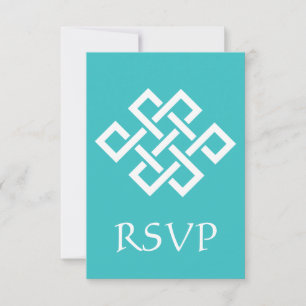 Elegância Chinesa na Placa RSVP Turquesa
