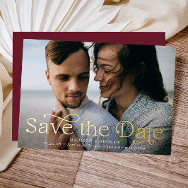 Elegância Clássica Foto Horizontal Save the Date 