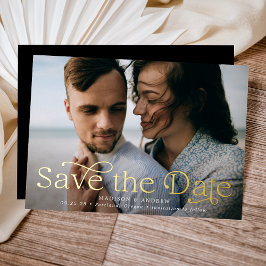 Elegância Clássica Foto Horizontal Save the Date