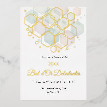 Elegância Corporativa Favo de Mel Dourado Geométri