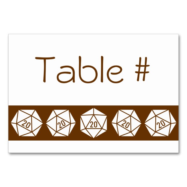 Elegância de Mesa em Cartão de Mesa Chocolate (Frente)