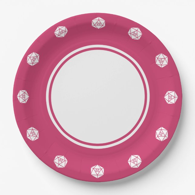 Elegância de Mesa em Prato de Papel Framboesa (Frente)
