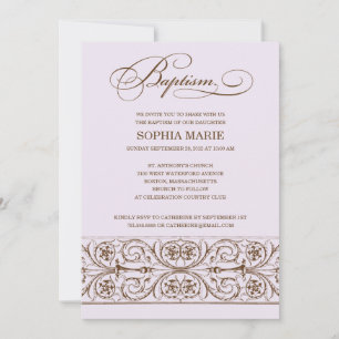 ELEGÂNCIA DE VINTAGEM  CONVITE BAPTISMO