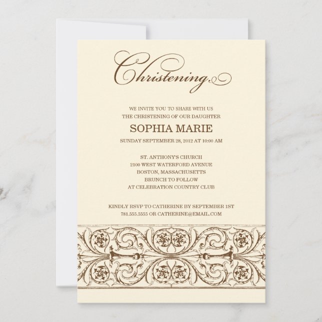 ELEGÂNCIA DE VINTAGEM| CONVITE BAPTISMO (Frente)