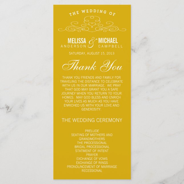 ELEGÂNCIA DE VINTAGEM | PROGRAMA DE CASAMENTO (Frente)