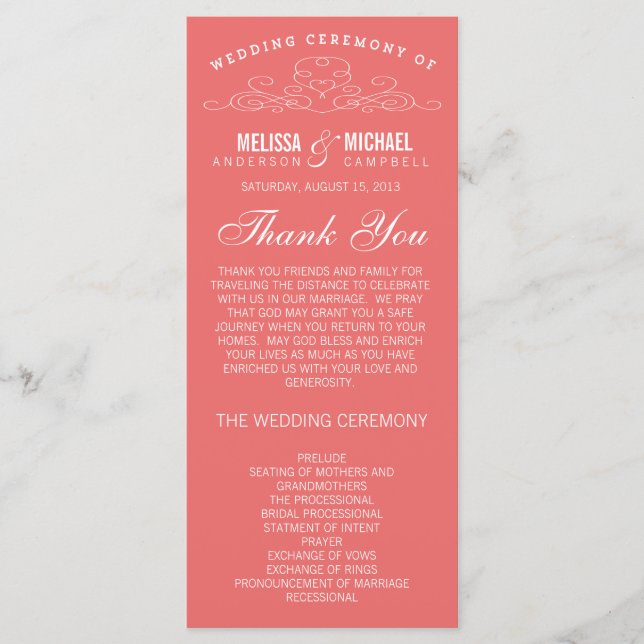ELEGÂNCIA DE VINTAGEM | PROGRAMA DE CASAMENTO (Frente)