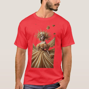 Elegância 🌟 Deusa Ouro - camiseta Royal Bloom