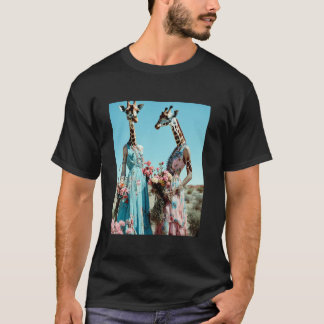 Elegância do Deserto: Girafas em T-Shirt Bloom.