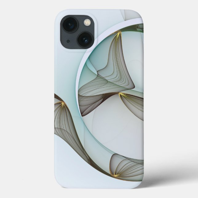 Elegância Dourada abstrato Moderna Turquesa Brown (Verso)