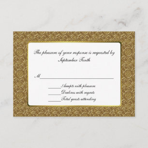 Elegância Dourado simples que Wedding o cartão da