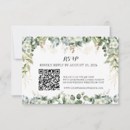 Elegância em Bloom: RSVP QR Silver Response Card