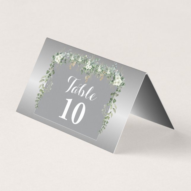 Elegância em cartão azul e prateado dobrado (Frente)