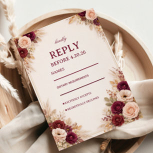 Elegância Floral Borgonha Resposta