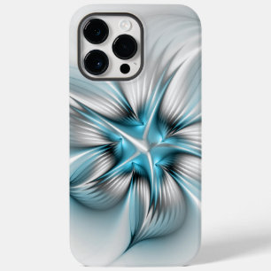 Elegância Floral Moderna Abstrato Azul Arte Fracta