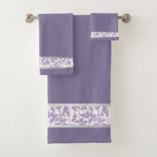 Elegância Lavanda e Prata: Conjunto de Toalhas Abs