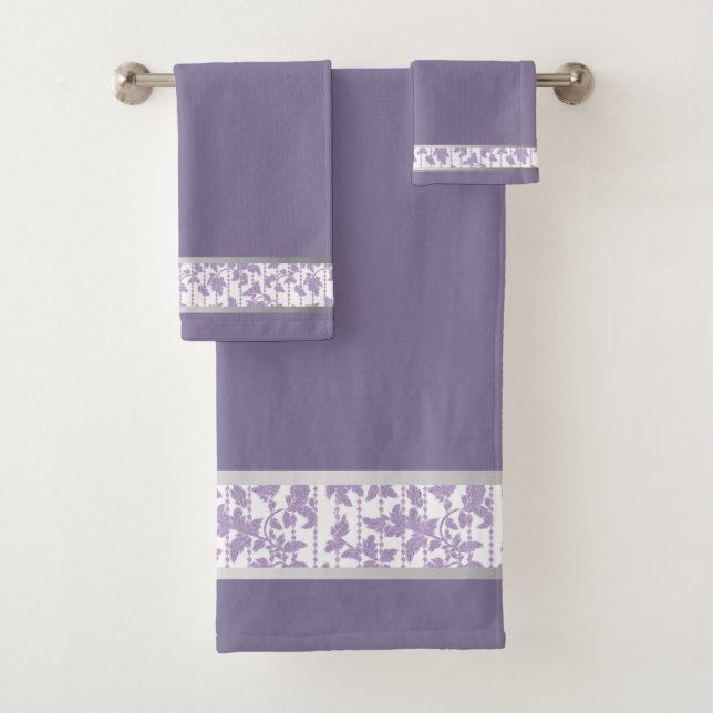 Elegância Lavanda e Prata: Conjunto de Toalhas Abs (Insitu)