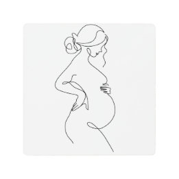 Elegância Materna: Arte Linear de Mulheres Grávida