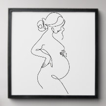 Elegância Materna: Mulheres Grávidas Arte em Linha