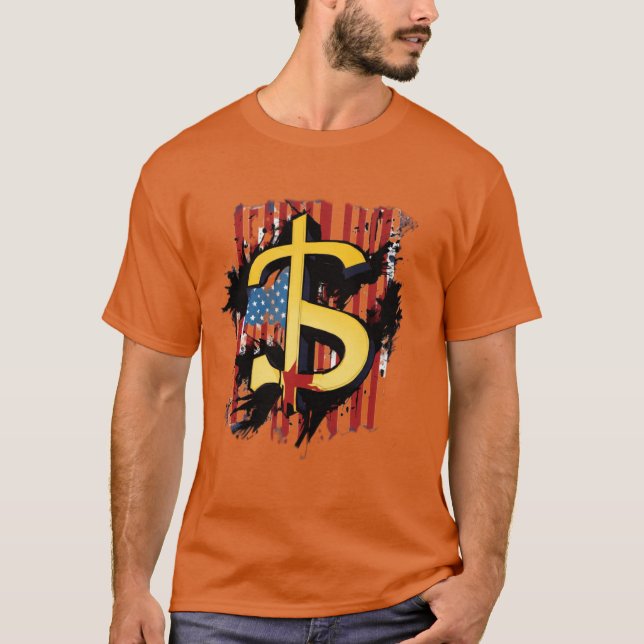 Elegância monetária: camiseta Design de dólar" (Frente)