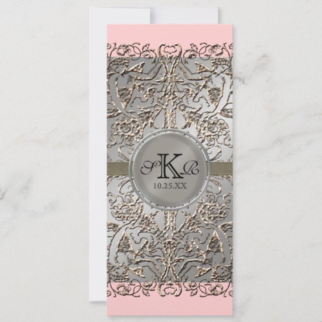 Elegância Negra, Convites De Casamento De Prata (Frente)