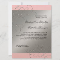 Elegância Negra, Convites De Casamento De Prata