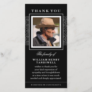 Elegância Negra Obrigado Cartão com fotos Memorial
