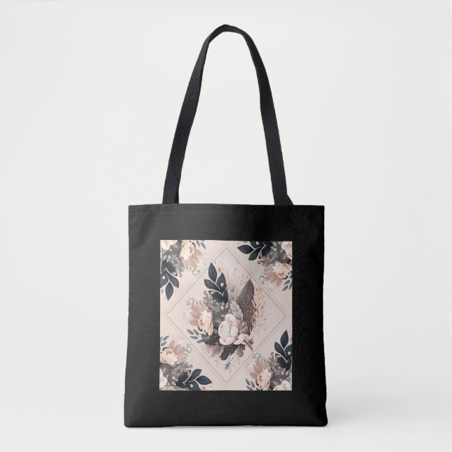 Elegância no saco de tote de flor (Frente)