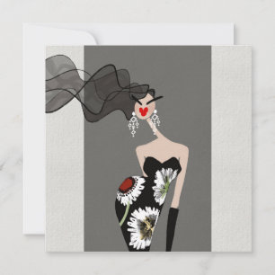 Elegância Revelada Cartão de Arte de Ilustração de