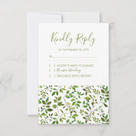 Elegância Verde Folhagem Botânica Casamento RSVP