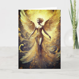 Elegant Angel, cartão de Natal dobrado de 5" x 7"