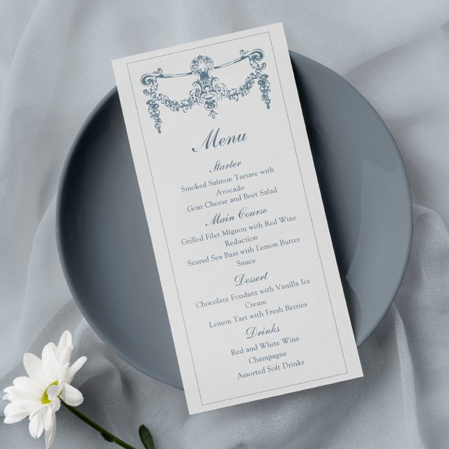 Elegant Baroque Ornament Wedding Menu (Criador carregado)