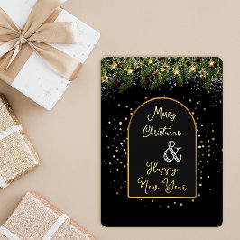 Elegant Black Gold Foil Christmas New Year