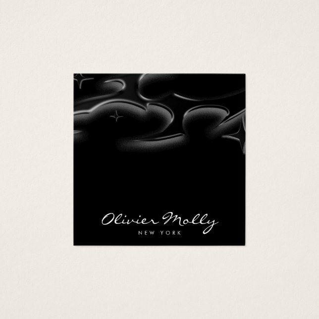 Elegant Black Marble Business card (Frente)