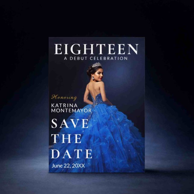Elegant Blue 18th Save Date (Criador carregado)