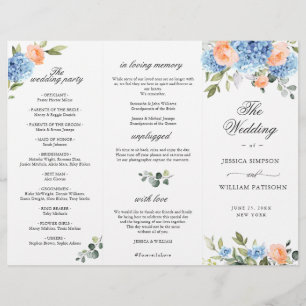 Elegant Blue Hydrangea Wedemony Program