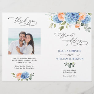 Elegant Blue Hydrangea Wedemony Program