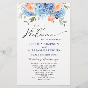 Elegant Blue Hydrangea Wedemony Program
