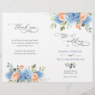 Elegant Blue Hydrangea Wedemony Program