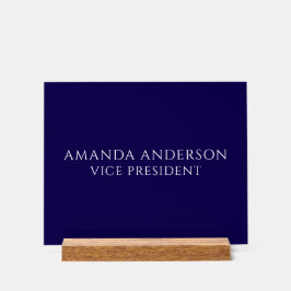 Elegant Blue Vice President Title Name Plate