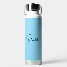 Elegant Blue with Name and Initial