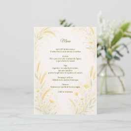 Elegant Botanical Wedding Menu