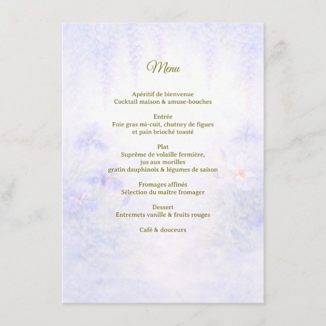 Elegant Botanical Wedding Menu (Frente)