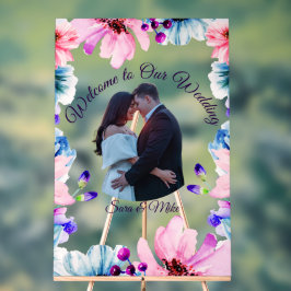 Elegant Botanical Wedding Welcome Custom Sign