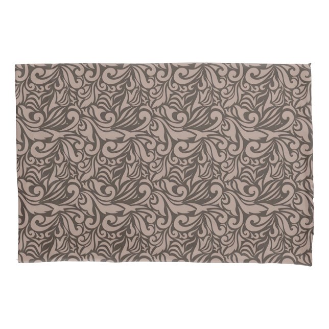 Elegant Brown Floral Pattern on Light Pink Back (Frente-Esquerda)