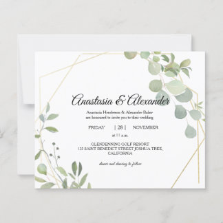 Elegant Budget Invitation to wedding ceremony.