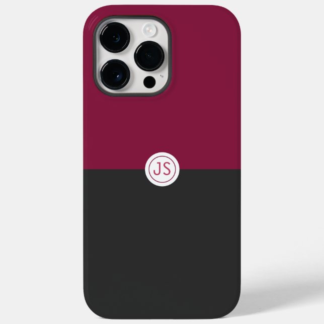 Elegant Burgundy and Black Monogram (Verso)
