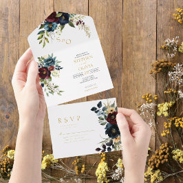 Elegant Burgundy Floral Blooms & Greenery wedding