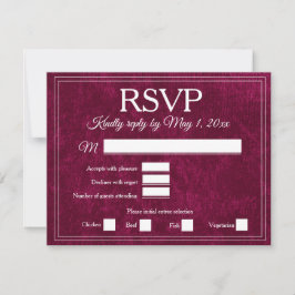 Elegant Burgundy Wine Berry Velvet RSVP Wedding